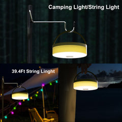 Solar & USB Camping String Lights - 32.8ft, 200 LED 