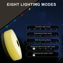 Solar & USB Camping String Lights - 32.8ft, 200 LED 