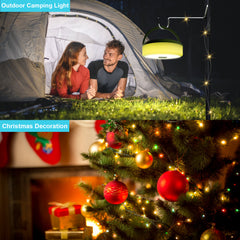Solar & USB Camping String Lights - 32.8ft, 200 LED 