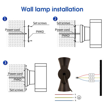 Outdoor Black Head Spotlight Wall Lamp