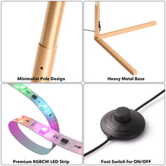 RGBCW Golden Corner Floor Lamp details