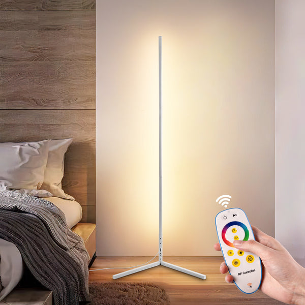 55 White Corner Floor Lamp Minimalist Dimmable RGB Lights My Lampdepot lampdepot