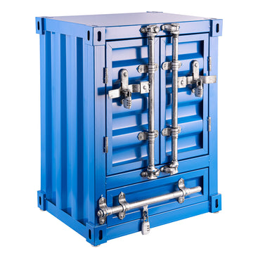 Industrial Style Container Side Table | Two Door