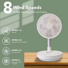 1Pcs Retractable Fan With LED Night Light