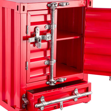 Industrial Style Container Side Table | Two Door