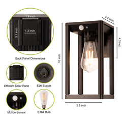 Solar Motion Sensor Wall Light 2 pack