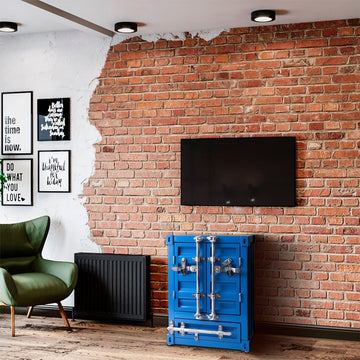 Industrial Style Container Side Table | Two Door