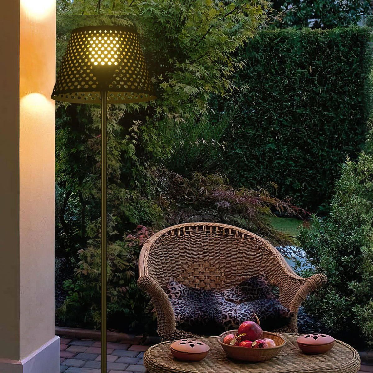 Perforated Outdoor Solar Floor Lamp, Sustainable & WeatherResistant
