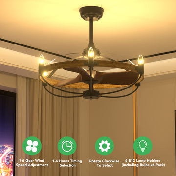 Rustic Farmhouse Ceiling Fan Chandelier