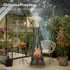 47.2 Inch Tall Outdoor Wood Burning Meshed Fire Pit