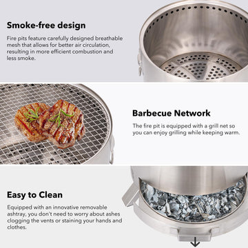 Portable Smokeless Fire Pit with Stand