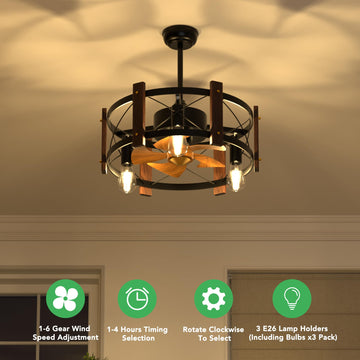 Rustic Farmhouse Ceiling Fan Chandelier