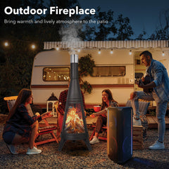 47.2 Inch Tall Outdoor Wood Burning Meshed Fire Pit