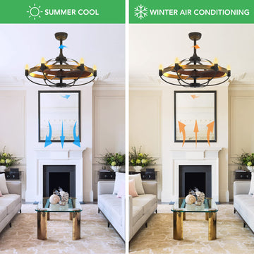 Rustic Farmhouse Ceiling Fan Chandelier
