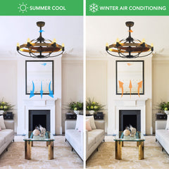 Rustic Farmhouse Ceiling Fan Chandelier