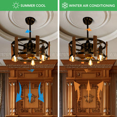 Rustic Farmhouse Ceiling Fan Chandelier