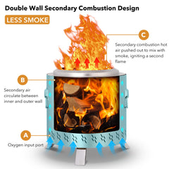 Portable Smokeless Fire Pit with Stand