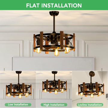 Rustic Farmhouse Ceiling Fan Chandelier
