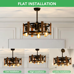Rustic Farmhouse Ceiling Fan Chandelier