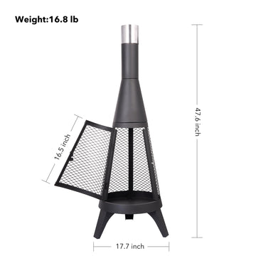 47.2 Inch Tall Outdoor Wood Burning Meshed Fire Pit