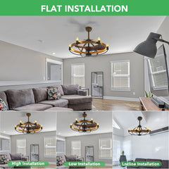Rustic Farmhouse Ceiling Fan Chandelier