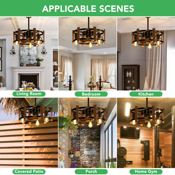 Rustic Farmhouse Ceiling Fan Chandelier
