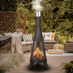 47.2 Inch Tall Outdoor Wood Burning Meshed Fire Pit