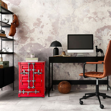 Industrial Style Container Side Table | Two Door