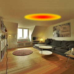 living room with sunset lamp