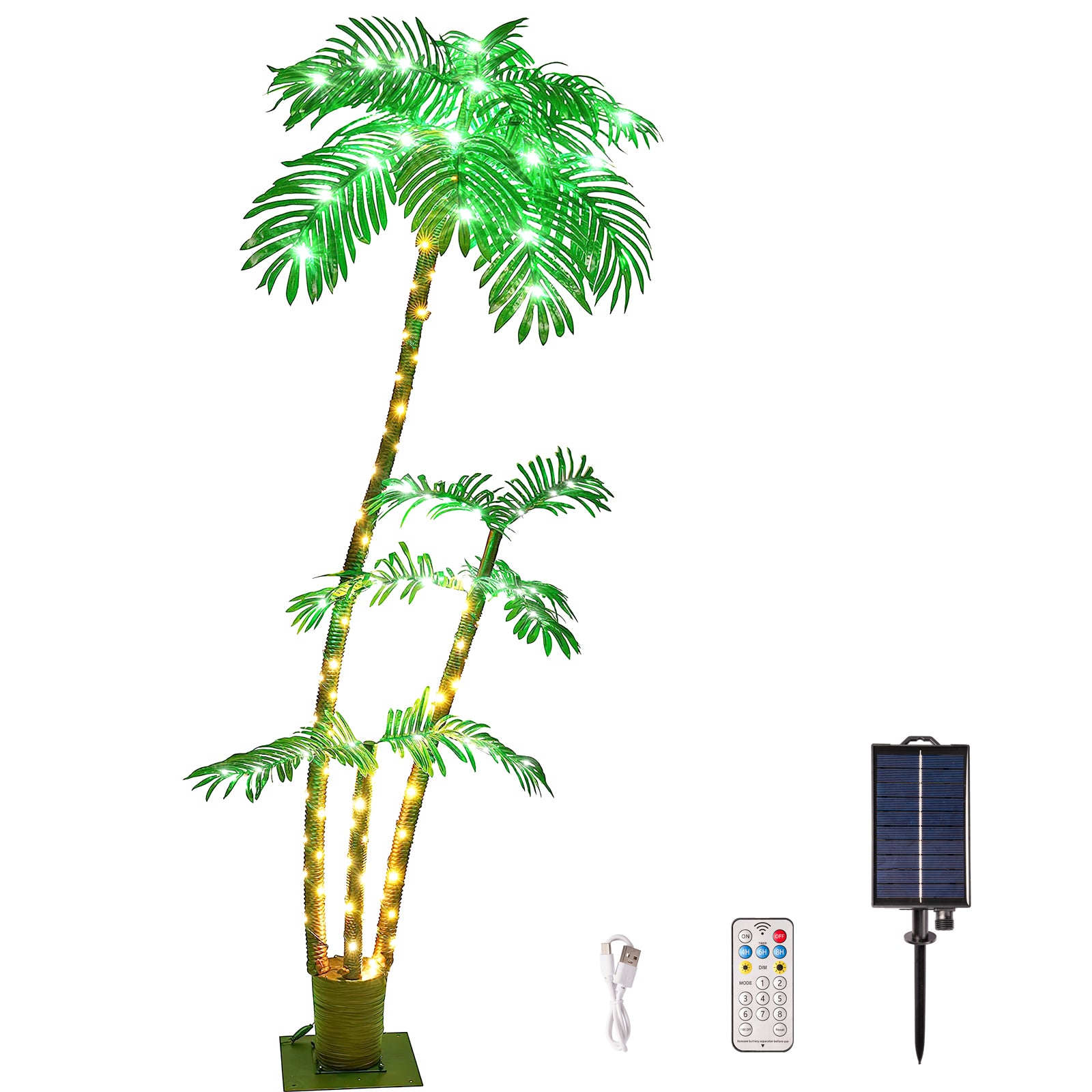 solar powered lighted palm tree