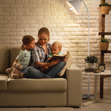 Floor Lamp with Pleated Lamp Shades