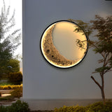 LED Crescent Moon Wall Lamp, Art Decor Wall Lighting for Indoor/Outdoor