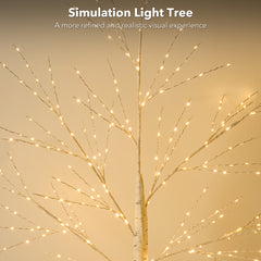 6FT Artificial Birch Tree With Light