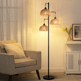 Indoor Boho Rattan Floor Lamp