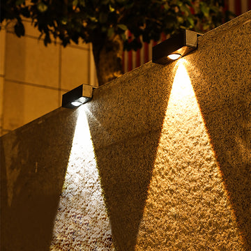 4-Pack Outdoor Solar Powered Deck Lights Wall Lamp