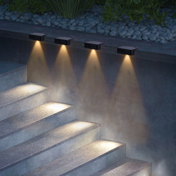 4-Pack Outdoor Solar Powered Deck Lights Wall Lamp