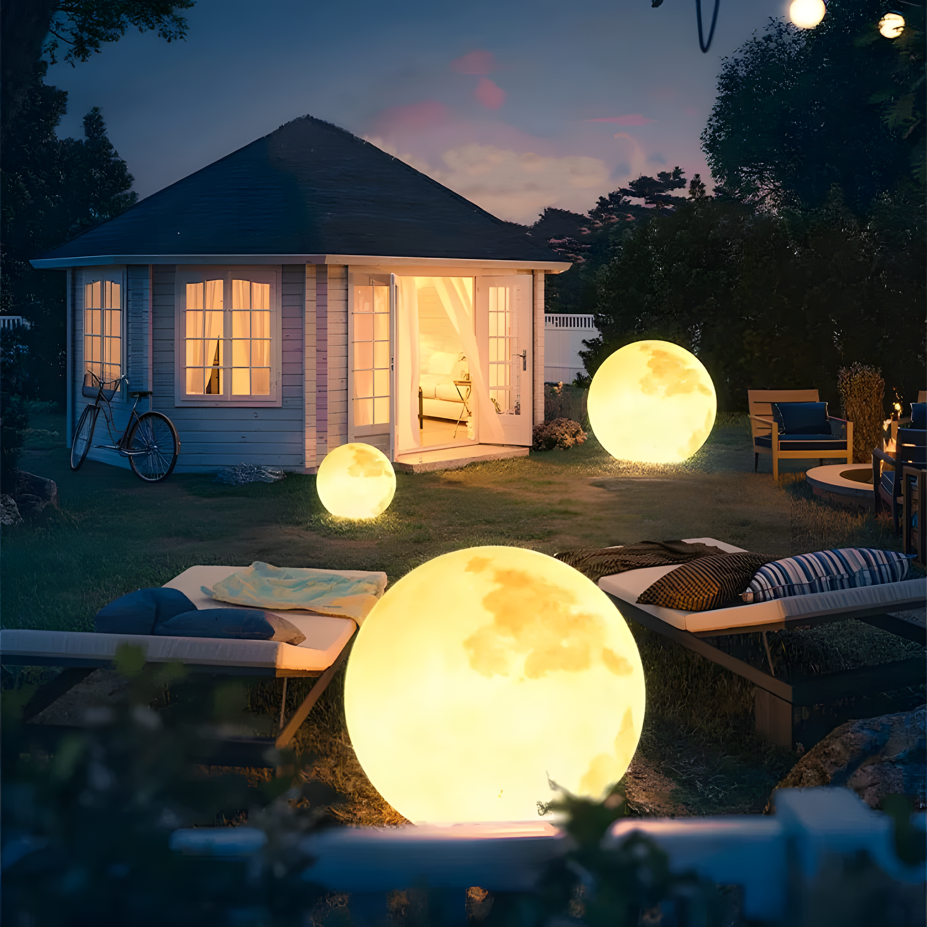 LED Indoor Outdoor Waterproof Moon Floor Lamp, Home B&B Garden Decoration | Lamp Depot