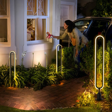 Outdoor Solar Powered Oval Landscape Pathway Light
