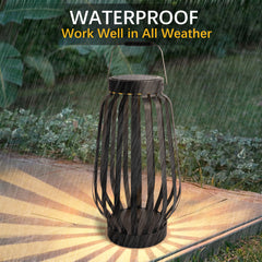 Outdoor Solar Lantern Black Metal Light Waterproof