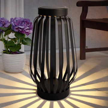 Outdoor Solar Lantern Black Metal Light Waterproof