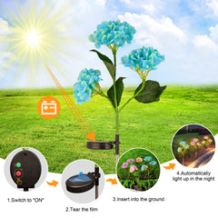 2Pcs Solar Hydrangea Pathway Light