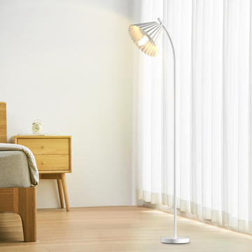 Floor Lamp with Pleated Lamp Shades