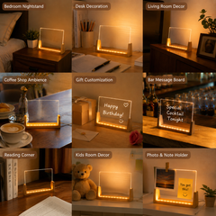 DIY Acrylic Message Board Night Light with Beech Wood Base