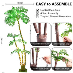 Solar-Powered Lighted Palm Tree